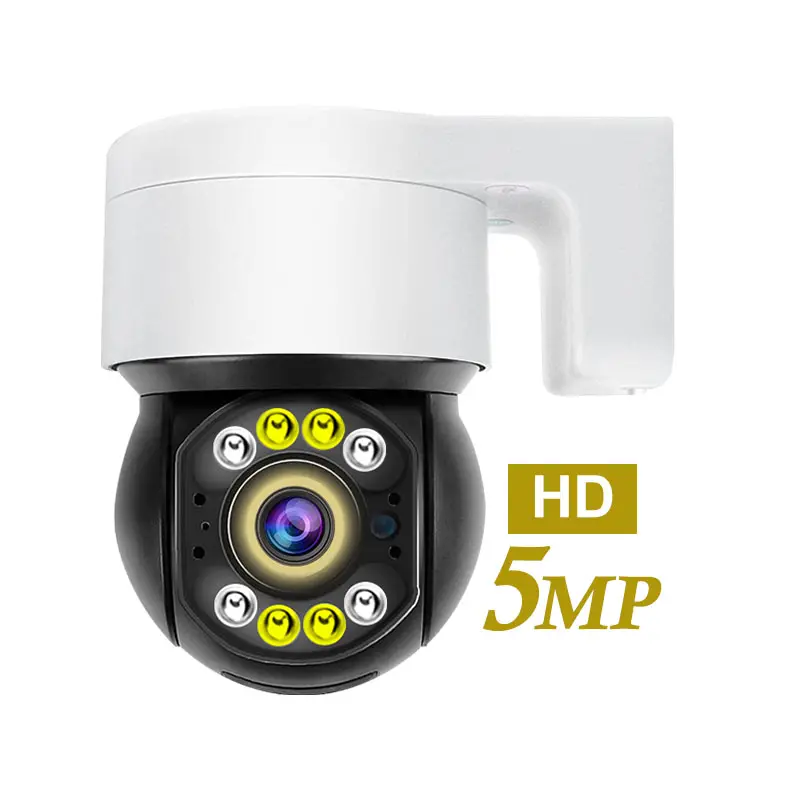 5MP QHD Pan/Tilt 2.4G telecamera wi-fi IP66 telecamera 2.5K PTZ telecamera di sicurezza per esterni Full Color visione notturna IP Cam