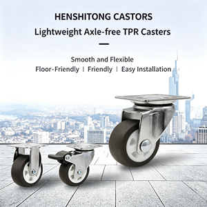 Twin Wheel Caster 3 Inch 75mm Grey Tpr Wheel Tire Hollow Kingpin Side Lock Brake Smooth Rolling Floor Protective For Server <b>Rack</b> - Product Image 6