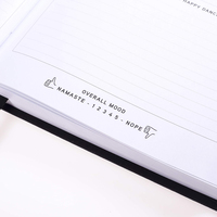 Journal de bien-être personnalisé en cuir/lin A5, avec estampage doré de luxe, planificateur de pleine conscience, couverture rigide, avec coffret cadeau pour la santé mentale