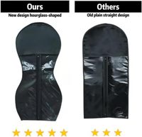 Organisateur de stockage de perruques suspendues en forme de sablier unique Sac de rangement de perruques en forme de sablier anti-poussière avec cintre