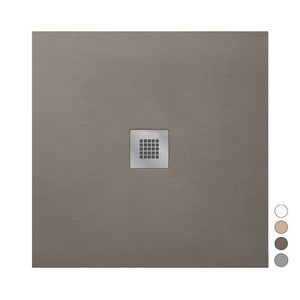 Receveur de douche carré Estasi 90 x 90 cm gris tourterelle surface antidérapante pour salle de bain - Product Image 1
