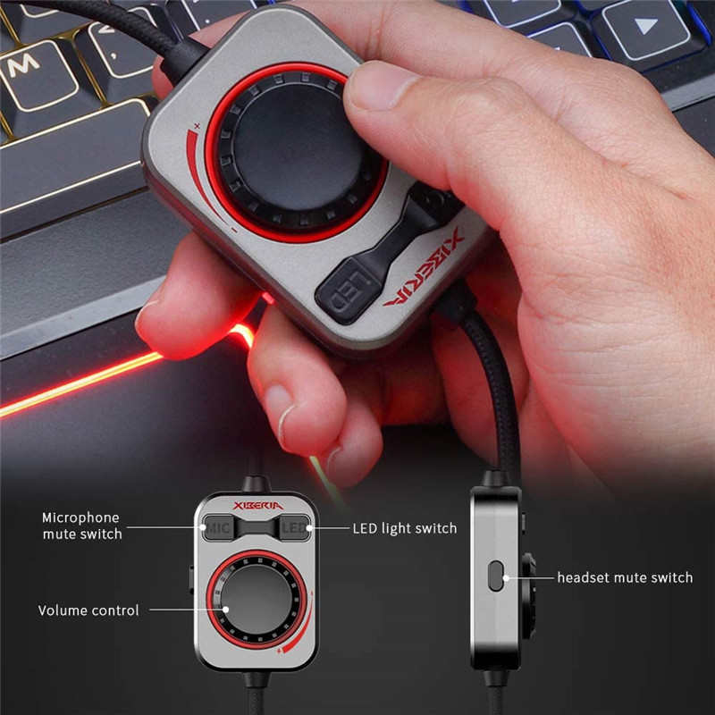 2021 Amazon sıcak çok satanlar yeni tasarım oyun stereo usb can katlanabilir kulaklık ile LED ekran ile ses kartı S21