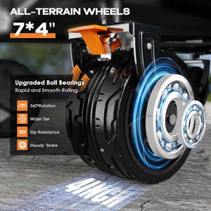 Carrello Pieghevole Multiuso per Spiaggia, <span class=keywords><strong>Campeggio</strong></span> e Giardino, Passeggino per Bambini con Freno - Product Image 2