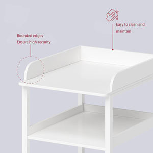 Mesa de cambio de pañales de madera <span class=keywords><strong>para</strong></span> niños de 3 niveles <span class=keywords><strong>con</strong></span> 2 estantes de almacenamiento - Product Image 4
