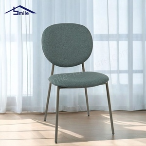 Conception populaire nordique café Restaurant salle à manger chaises tissu rembourré velours chaises de salle à manger tissu de lin - Product Image 3