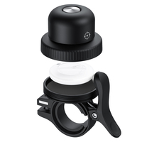 Sonnette de vélo anti-perte MiLi MiBell avec système double, traceur GPS intelligent mondial, support AirTag, étanche, pour vélo noir