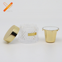 Botol akrilik emas kustom 30/50g, wadah Serum Perawatan Kulit ruang ganda
