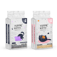 Recharges de litière pour chat Tofu en papier d'aluminium, impression personnalisée, sacs d'emballage en plastique à fond plat carré pour friandises pour chiens