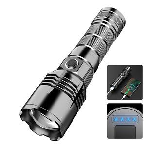 <b>Rechargeable</b> Aluminum Alloy Flashlight With Power Display 18650 Battery <b>LED</b> Light Source Portable Handheld Lighting <b>Torch</b> - Product Image 3