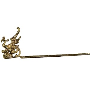 Épingle à cheveux en bronze coulé couleur cuivre, double face, motif Phénix 3D, style ancien, pour Hanfu, ornement de mariage - Product Image 5