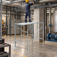 Échafaudage industriel en acier galvanisé avec planche en acier plat et plaque de base solide pour plateforme d'accès de construction