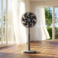 Ventilateur DC 12 pouces à économie d'énergie, 12 vitesses, 7 pales, mode veille, circulateur d'air, ventilateur sur pied, ventilateur de table 2-en-1, batterie en option