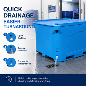 Bac isotherme robuste de 1000 L pour le transport réutilisable de fruits de mer et de produits alimentaires en chaîne du froid, logo personnalisé, OEM, vente en gros - Product Image 5