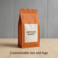 Sacs à soufflet en Mylar personnalisés réutilisables de qualité alimentaire 250g 500g 1kg avec valve pour café et thé