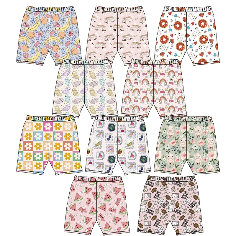 Hot Selling Kinderen 0-16 Jaar Zomer Schattig Patroon Meisjes Shorts Custom Print Strakke Biker Shorts