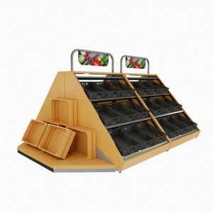 Étagère de présentation de légumes double face en bois et métal, durable et pratique, taille personnalisée - Product Image 4