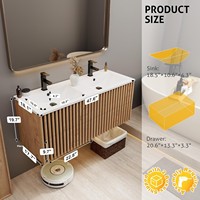 Meuble de salle de bain suspendu 48 pouces avec double vasque robinet bonde et 4 tiroirs en gros