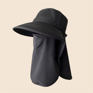 UV Protection Bucket <b>Hat</b> with Neck Flap Mask Large Brim Breathable Mesh for Outdoor <b>Summer</b> Use Female Casual Style - Product Image 5
