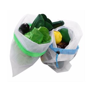 Sac de courses réutilisable en maille polyester, lavable, pour l'organisation des courses, des fruits, des légumes, des jouets et des articles divers, pour le rangement et les achats - Product Image 5