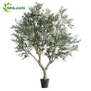 Faux vert artificiel grand bonsaï moderne fausses plantes décor en plastique en pot grande plante d'olivier détachable