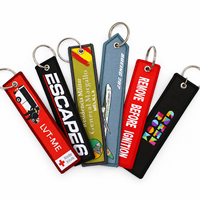 Porte-clés personnalisé en tissu brodé avec logo URL de site web – Vente en gros