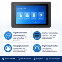 Monitor de Panel Táctil Capacitivo IP65 de 10.1 Pulgadas, Pantalla Integrada para Kiosco, 1280x800 VGA DVI, Sin Ventilador, 12-36V, Terminal de Autoservicio OEM
