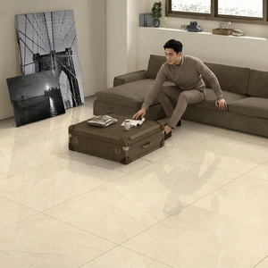 Jordan Ivory Marble Look Porcelana Piedra sinterizada Losa grande brillante esmaltada completa 600x1200 Azulejos de piso Azulejo de cerámica blanca - Product Image 1