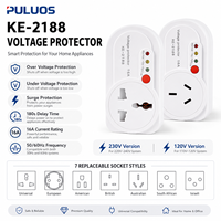 Prise de protection contre les surtensions Puluos KE-2188 16A avec options de prises multi-normes