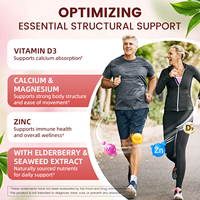 Complément Triple Minéral Calcium Magnésium Glycinate Zinc Gummies Vitamine D3 Sureau Soutien Osseux Musculaire Immunitaire Adultes
