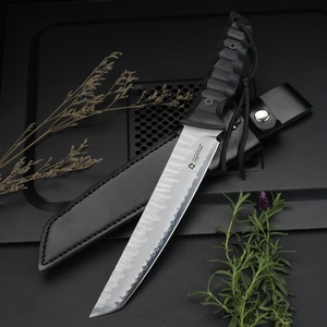 Couteau à lame fixe en acier inoxydable ZHAN3, bord droit, dos droit, pour la survie en plein air, le camping, la chasse, manche G10 personnalisable - Product Image 5