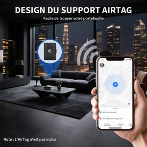 <span class=keywords><strong>Porte</strong></span>-cartes pop-up en aluminium anti-RFID, portefeuille intelligent en cuir microfibre et métal pour homme avec support <span class=keywords><strong>AirTag</strong></span> et poche zippée pour pièces de <span class=keywords><strong>monnaie</strong></span> - Product Image 3