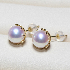Orecchini a perno minimalisti con perle finte da donna, gioielli vintage rotondi per tutti i giorni - Product Image 4