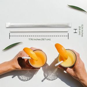 Ecológico Sin Pajitas de Plástico |   Bolsa de papel blanca/negra de 7.76 pulgadas con embalaje independiente - Product Image 2