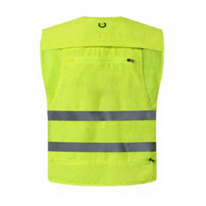 เสื้อกั๊กนิรภัยสีเขียวมะนาวแบบมองเห็นได้ชัดเจนพร้อมแถบสะท้อนแสง ชุดทำงานสำหรับทุกเพศ วัสดุโพลีเอสเตอร์ - Product Image 2