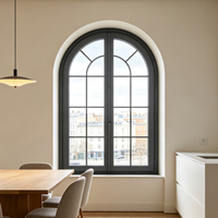 Fenêtre à battant en verre avec cadre en aluminium, isolation thermique, anti-corrosion, résistante aux intempéries, style grillage français, pour maison moderne