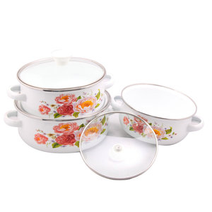 Ensemble de batterie de cuisine <span class=keywords><strong>en</strong></span> <span class=keywords><strong>fonte</strong></span> antiadhésive personnalisée pré-assaisonnée Four hollandais avec revêtement <span class=keywords><strong>en</strong></span> céramique émaillée Marmites et casserole - Product Image 3