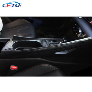 Cache de console centrale en fibre de carbone pour <span class=keywords><strong>Hyundai</strong></span> Elantra <span class=keywords><strong>2021</strong></span> 2022 2023 CN7, avec support de levier de vitesses et porte-gobelet - Product Image 5
