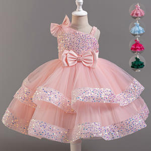 Nouvelle robe de princesse pour enfants, style moelleux, paillettes, maille, anniversaire et première année, banquet, performance - Product Image 1
