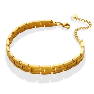18K الذهب مطلي مجوهرات من صلب لا يصدأ الذهب مربط الساعة سوار للرجال والنساء بالجملة مخصص حزام ساعة اليد
