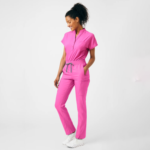 Divisa Ospedaliera Personalizzata Bestex per Infermiere, Completo da Lavoro Casual con Scollo a V, Uniforme Sanitaria per Donne - Product Image 1