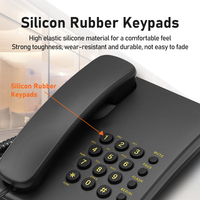 Téléphone filaire pour la maison et le bureau avec identification de l'appelant Téléphone fixe en ABS pour hôtels et chambres d'hôtes