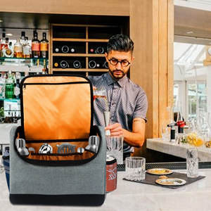 Bartender Travel Bag <b>Bar</b> <b>Tool</b> Set Portable Fabric Modern For Travel - Product Image 1