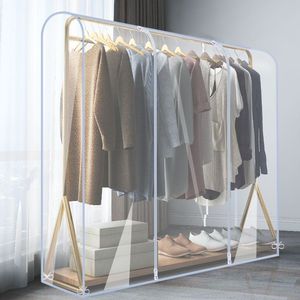 New type of floor-standing dustproof and moisture-proof transparent <b>clothes</b> hanger cover for dormitories - Product Image 4