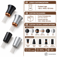 Outil WDT à 8 aiguilles de 0,4 mm pour expresso, distributeur de café en aluminium avec support pour une extraction uniforme, accessoires pour barista