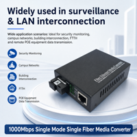 Convertisseur de média monomode monofibre, dispositif de conversion de fibre optique pour connexion réseau point à point
