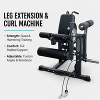 W1526 Appareil combiné d'extension des jambes assis et de flexion des jambes couché, Nouveau design 2026, Équipement de musculation commercial pour la force des jambes, Fabricant