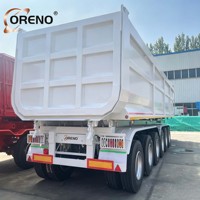 Semi-remorque benne basculante à suspension mécanique robuste à trois essieux de 60 tonnes pour le transport de charbon dans les mines d'Asie du Sud-Est