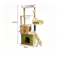 Nouvelle Arrivée : Arbre à Chat Moderne de Luxe à 3 Niveaux en Bois, Écologique, avec Griffoir, Nid et Condo pour le Jeu et le Repos du Chat