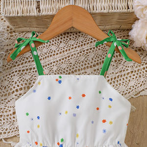 리본 멜빵과 프린트 드레스가 있는 여아들을 위한 새로운 여름 스타일, 소형 및 중형 어린이용 - Product Image 3