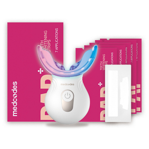 Logo personalizzato Dual Led denti leggeri sbiancamento a casa Kit di sbiancamento denti PAP denti strisce sbiancanti con Led e penna sbiancante - Product Image 1